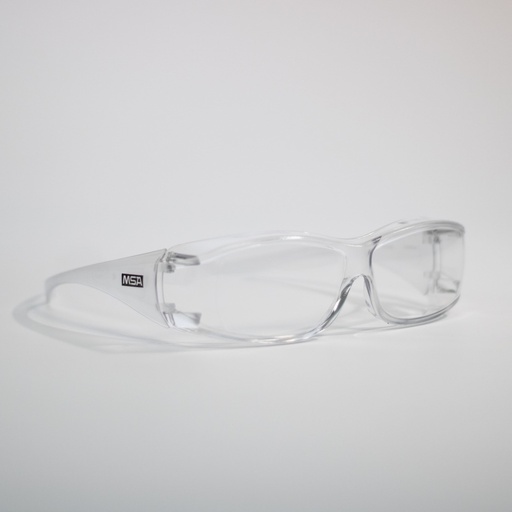 Glasses, OvrG II Sightgard Safety Glasses, (For Use Over Small-to-Medium Framed Glasses), Clear, Polycarbonate Material, Impact-rated (Z87+), Maximum UV Protection ("U6"), Integral Padded Nose Bridge, ANSI/ISEA Z87.1-2010, MSA P/N 10118475