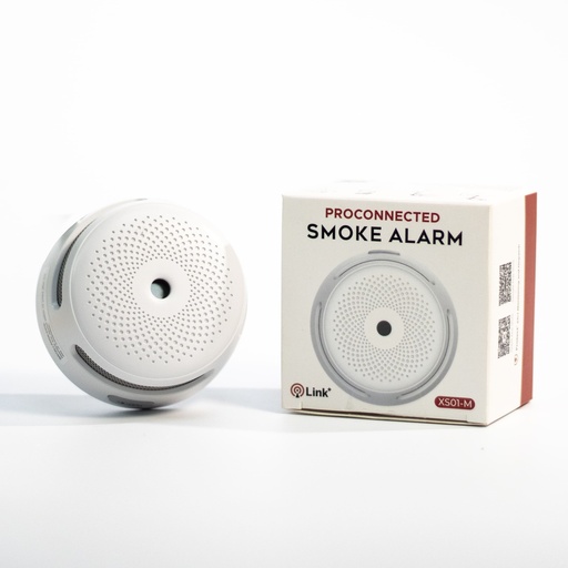 Detector, Smoke, ProConnected, Photoelectric. Operating Temperature: 40–100°F (4.4–37.8°C), Alarm Volume: = 85 dB at 10 ft (3 m) @ 3.2 ± 0.3 kHz pulsing alarm. Operating Frequency: 915 MHz. Replaceable 3 V CR123A Lithium Battery. Battery Life: 5 years Product Life: 10 years. 