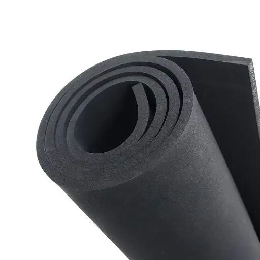 Sheeting, Sponge AB 1/2" 54" Nitrile/PVC 07-12 Duro Black, Service Temperature: -20 to 180 Deg. F (-30 to 80 Deg.C), Approx. 50ft per Roll.